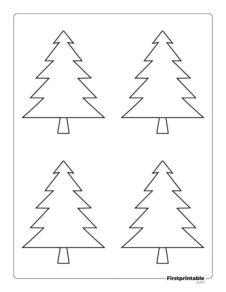 Traditional Xmas Tree Template - Small Outline
