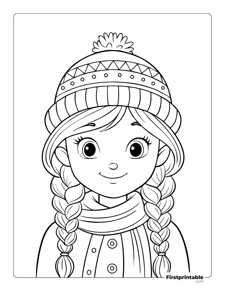 Girl in Winter Attire to Color