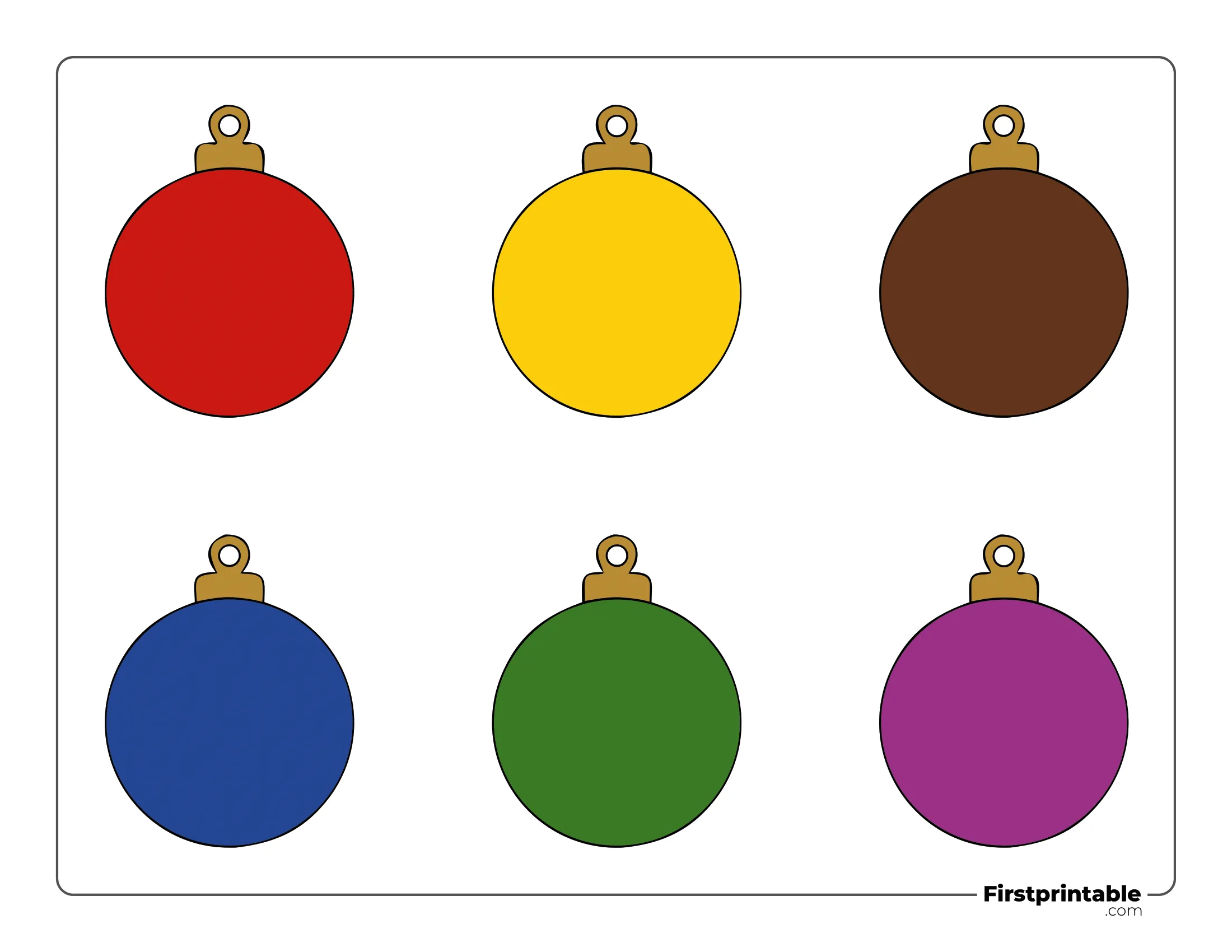 Blank Christmas Ball Template - Small Colored