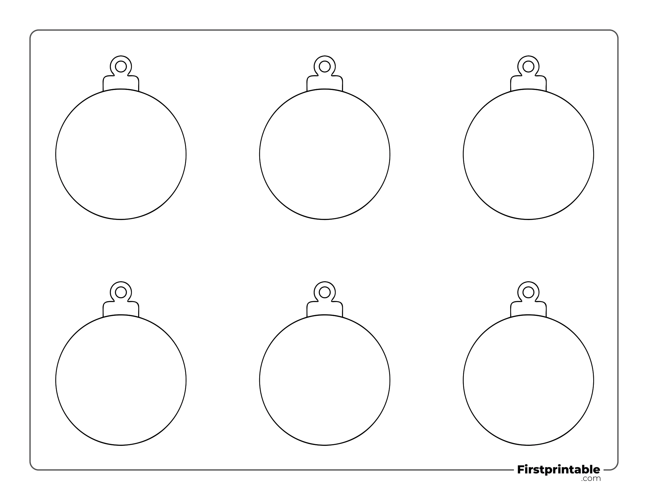 Blank Christmas Ball Template - Small Outline