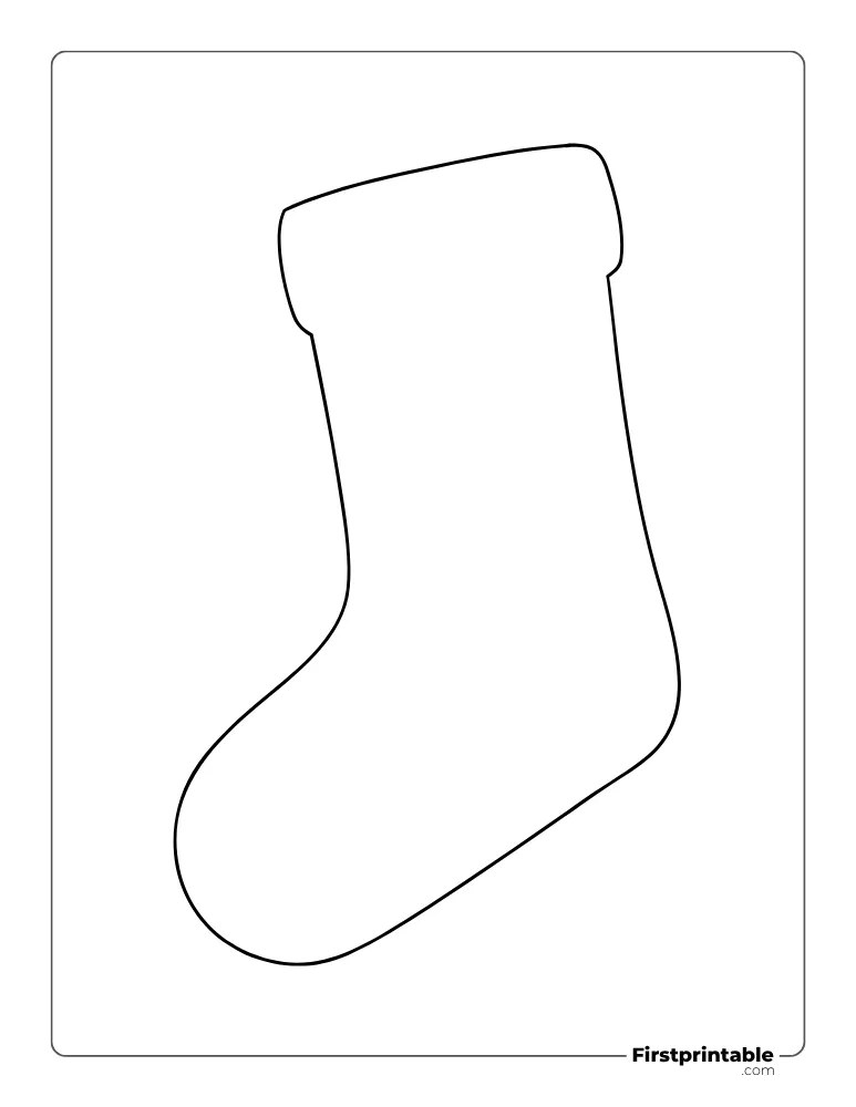 Blank Christmas Stocking Template - Large Outline Blank Christmas Stocking Template - Large Outline