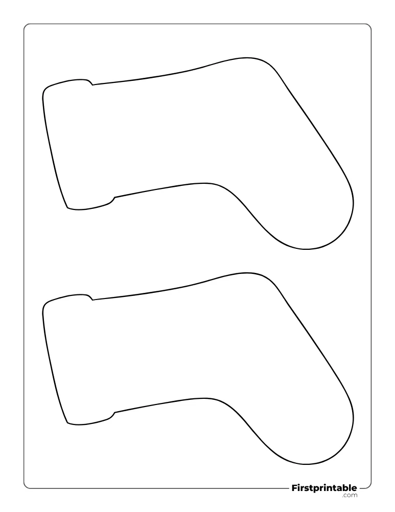 Blank Christmas Stocking Template - Medium Outline Blank Christmas Stocking Template - Medium Outline