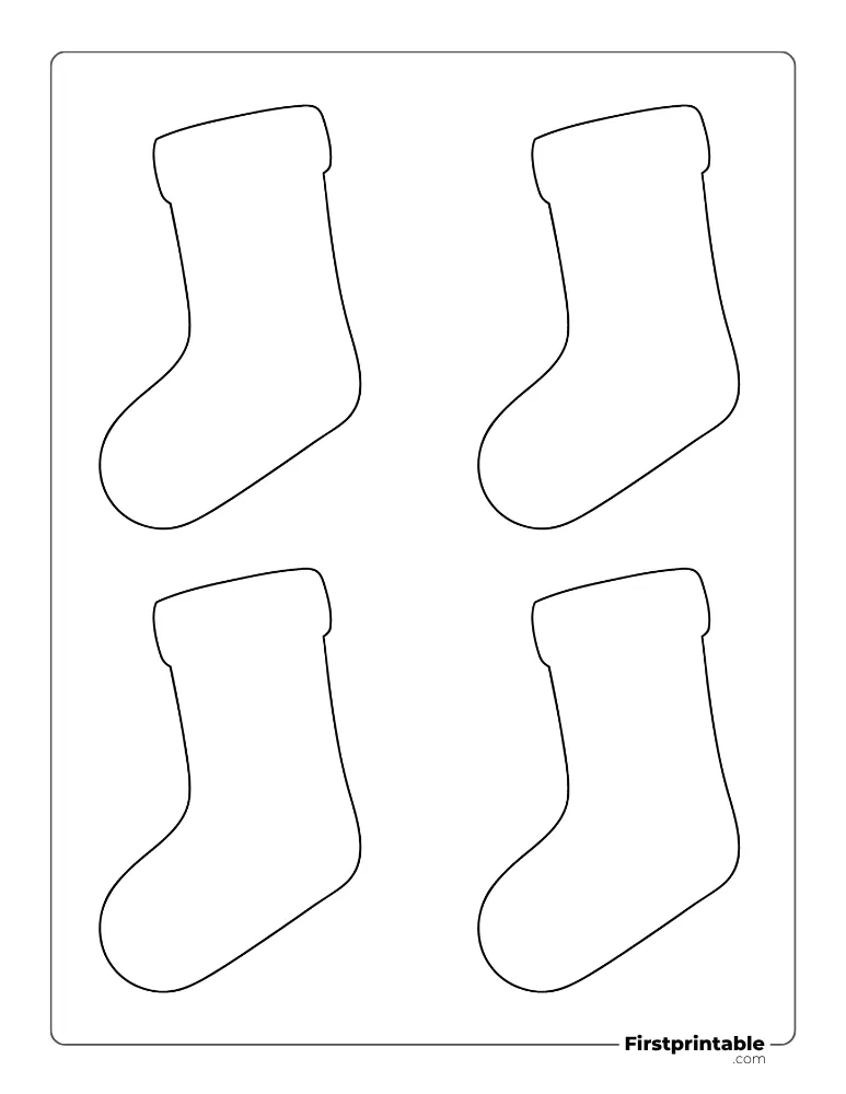 Blank Christmas Stocking Template - Small Outline Blank Christmas Stocking Template - Small Outline