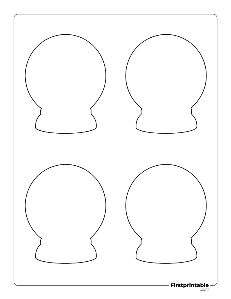 Blank Snow Globe Template - Small Outline