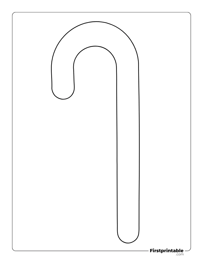 Candy Cane Template - Large Outline