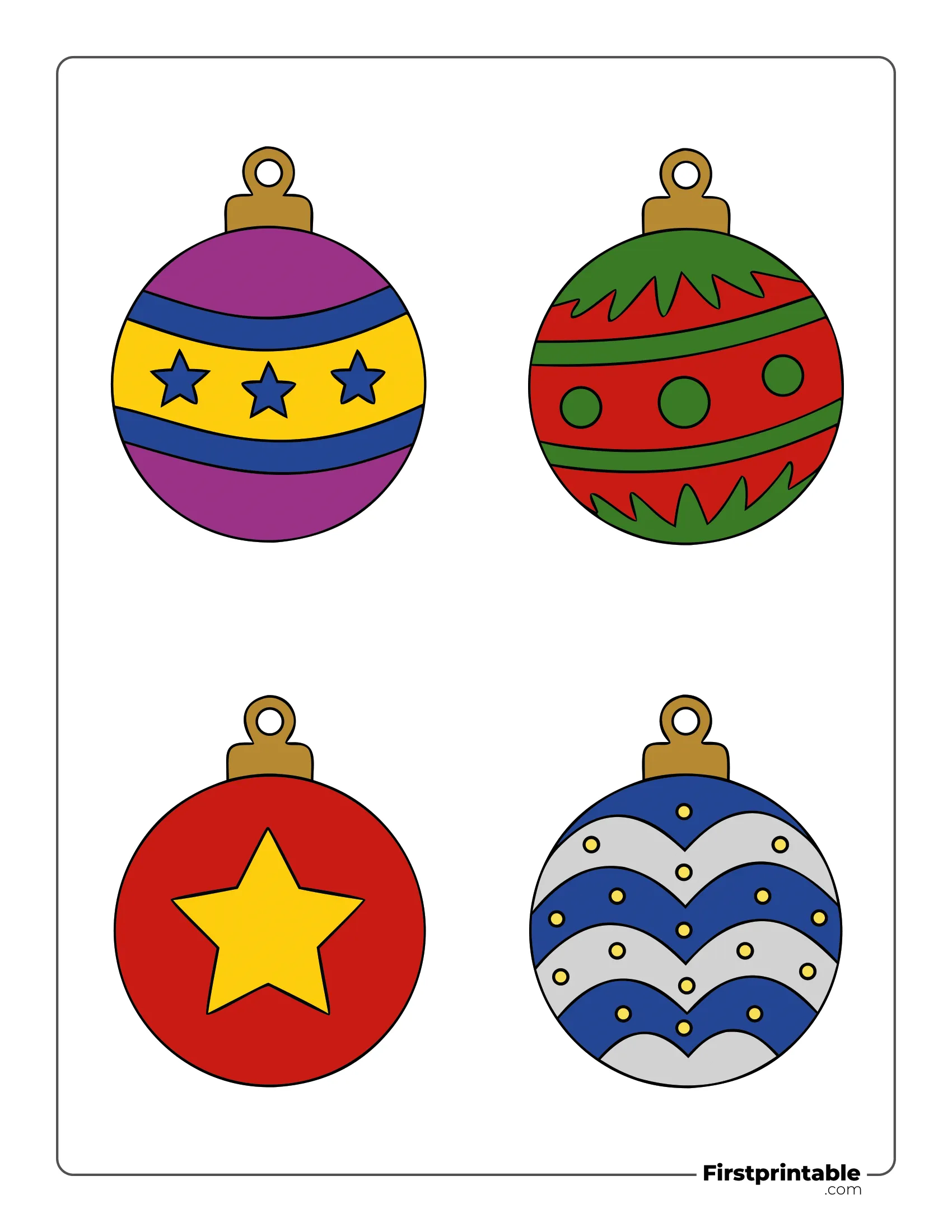 Christmas Baubles - Large Colored