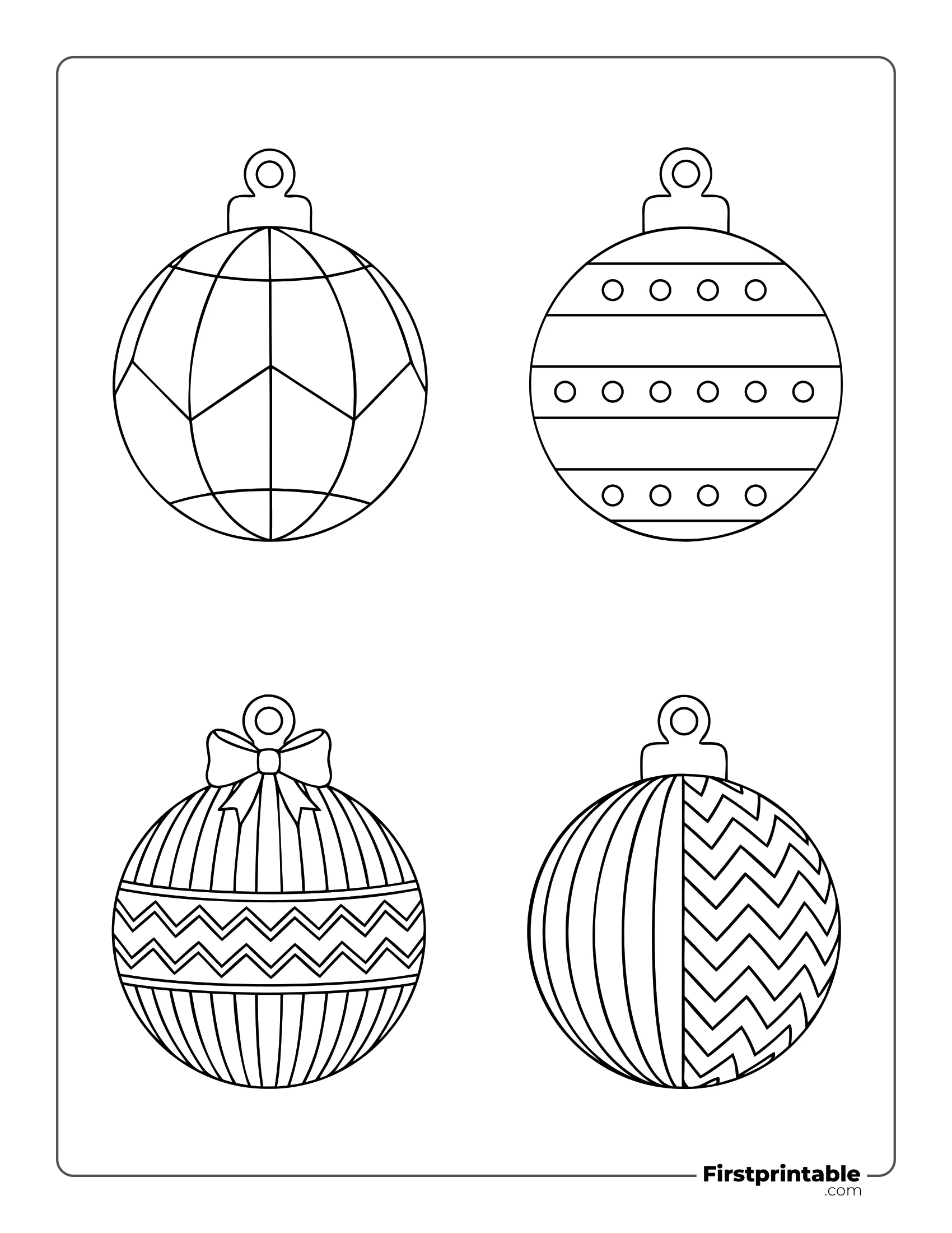 Patterned XMas Ornaments - Large Outline