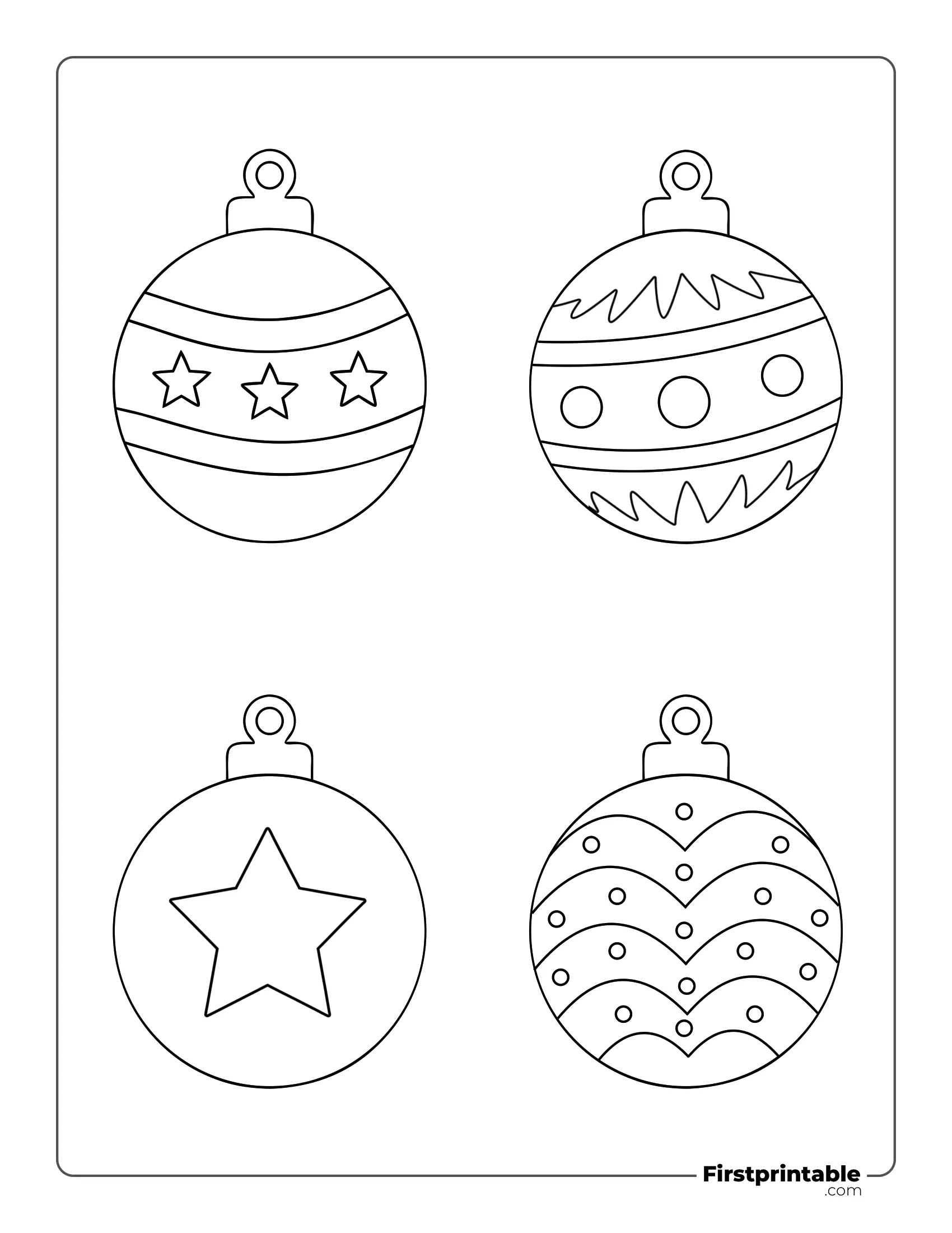 Christmas Baubles - Large Outline