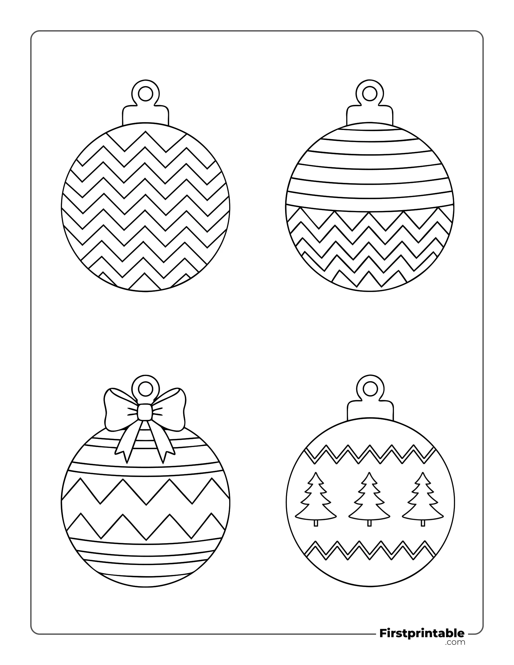 Ball Template - Large Outline (Christmas Tree, Bow, Chevron)