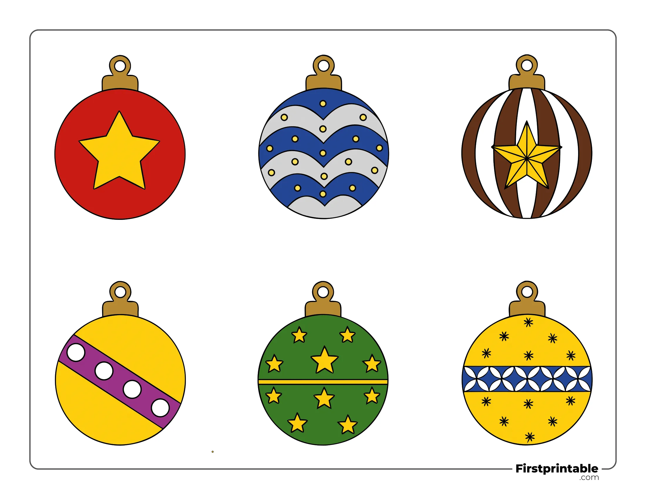Christmas Baubles - Small Colored