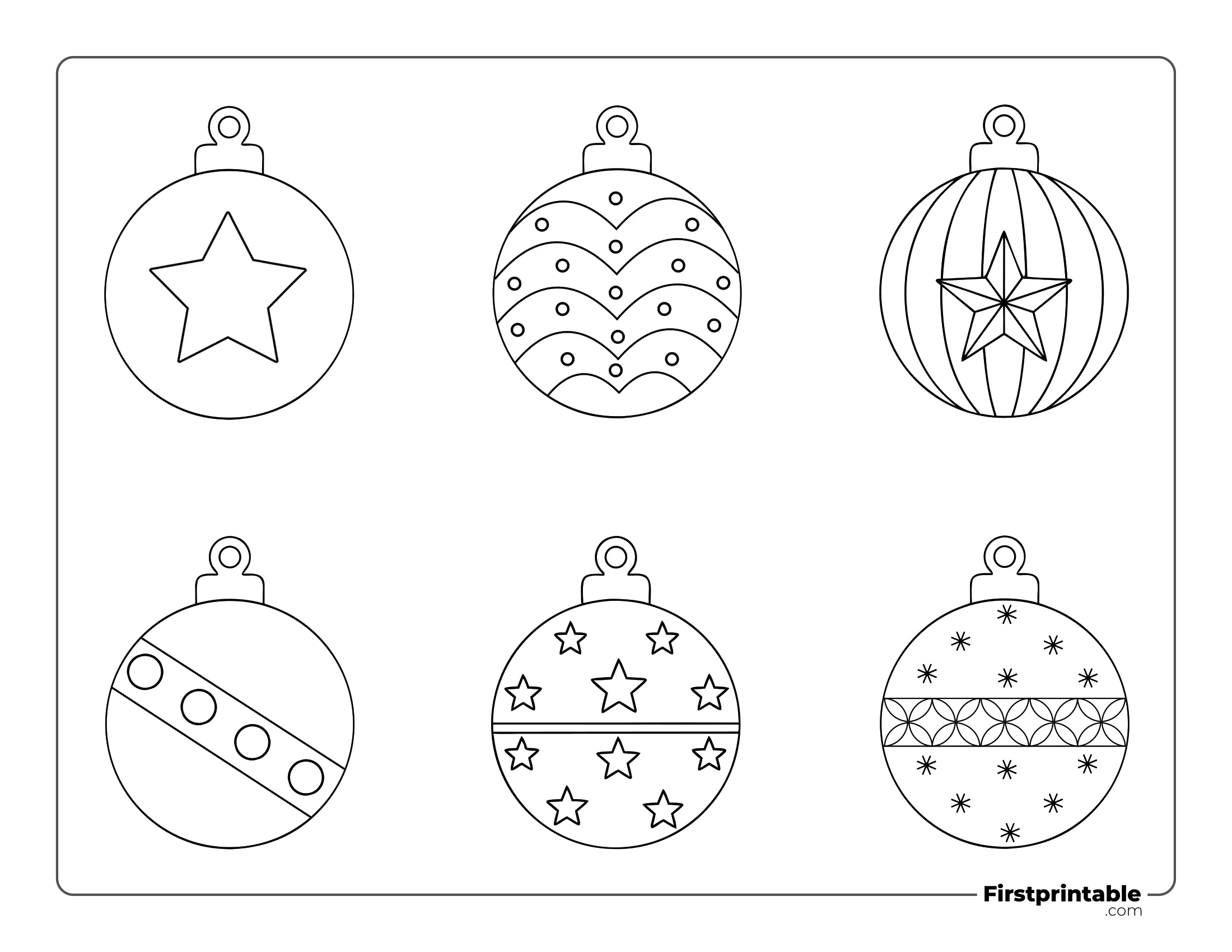 Christmas Baubles - Small Outline