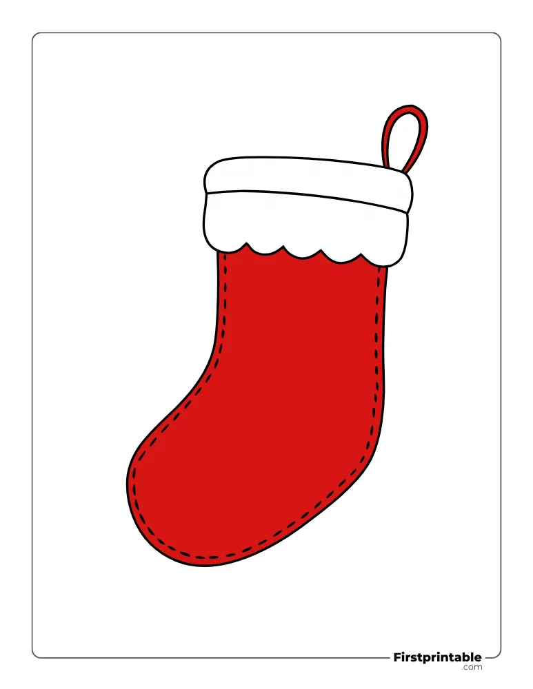 Christmas Stocking Template - Large Colored Christmas Stocking Template - Large Colored