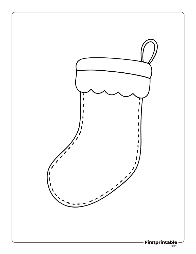 Christmas Stocking Template - Large Outline Christmas Stocking Template - Large Outline