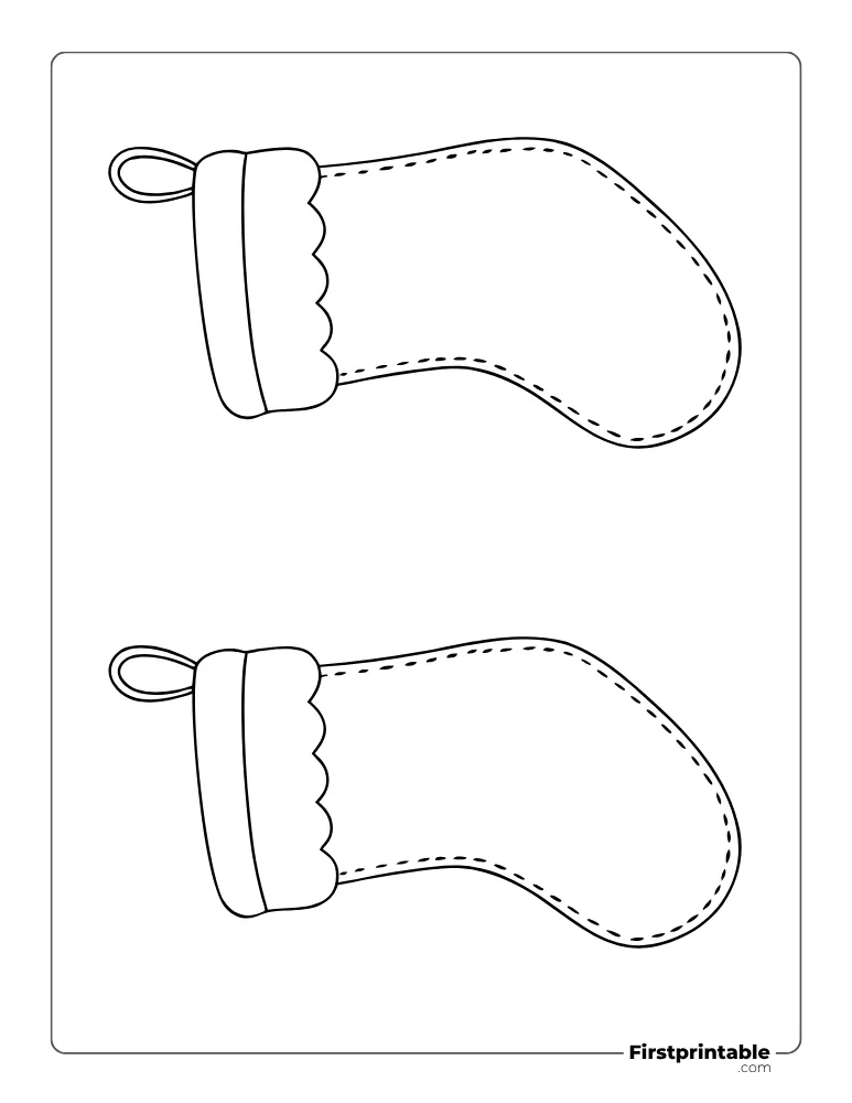 Christmas Stocking Template - Medium Outline Christmas Stocking Template - Medium Outline