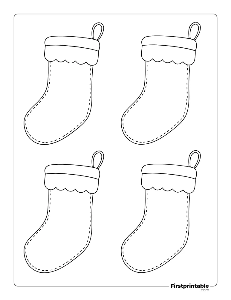 Christmas Stocking Template - Small Outline Christmas Stocking Template - Small Outline