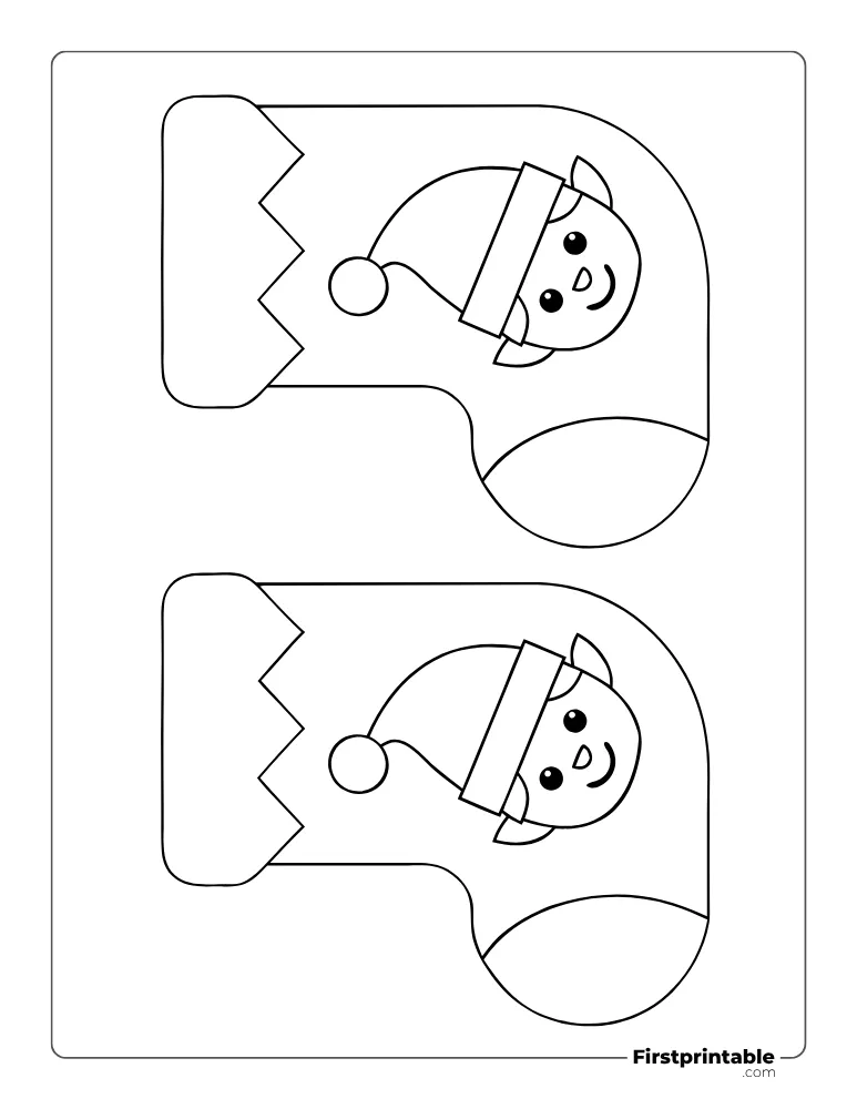Christmas Stocking Template - Elf - Medium Outline Christmas Stocking Template - Elf - Medium Outline
