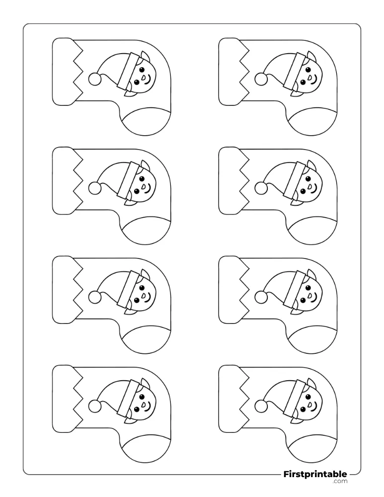 Christmas Stocking Template - Elf - XS Outline Christmas Stocking Template - Elf - XS Outline