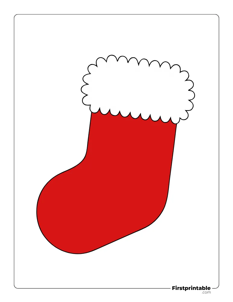 Christmas Stocking with Fur Template - Large Colored Christmas Stocking with Fur Template - Large Colored