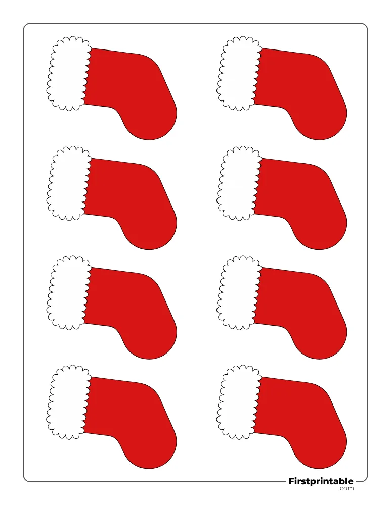 Christmas Stocking with Fur Template - XS Colored Christmas Stocking with Fur Template - XS Colored