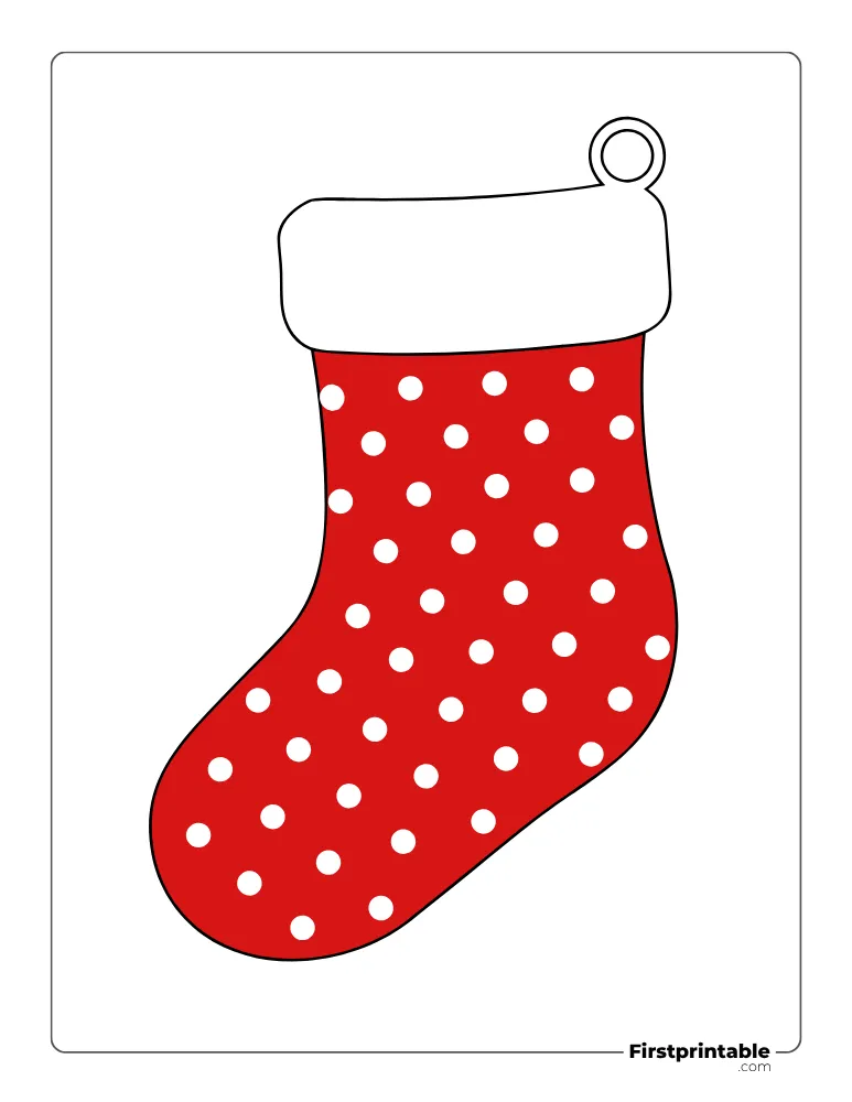 Xmas Stocking Template - Polka Dots - Large Colored Xmas Stocking Template - Polka Dots - Large Colored
