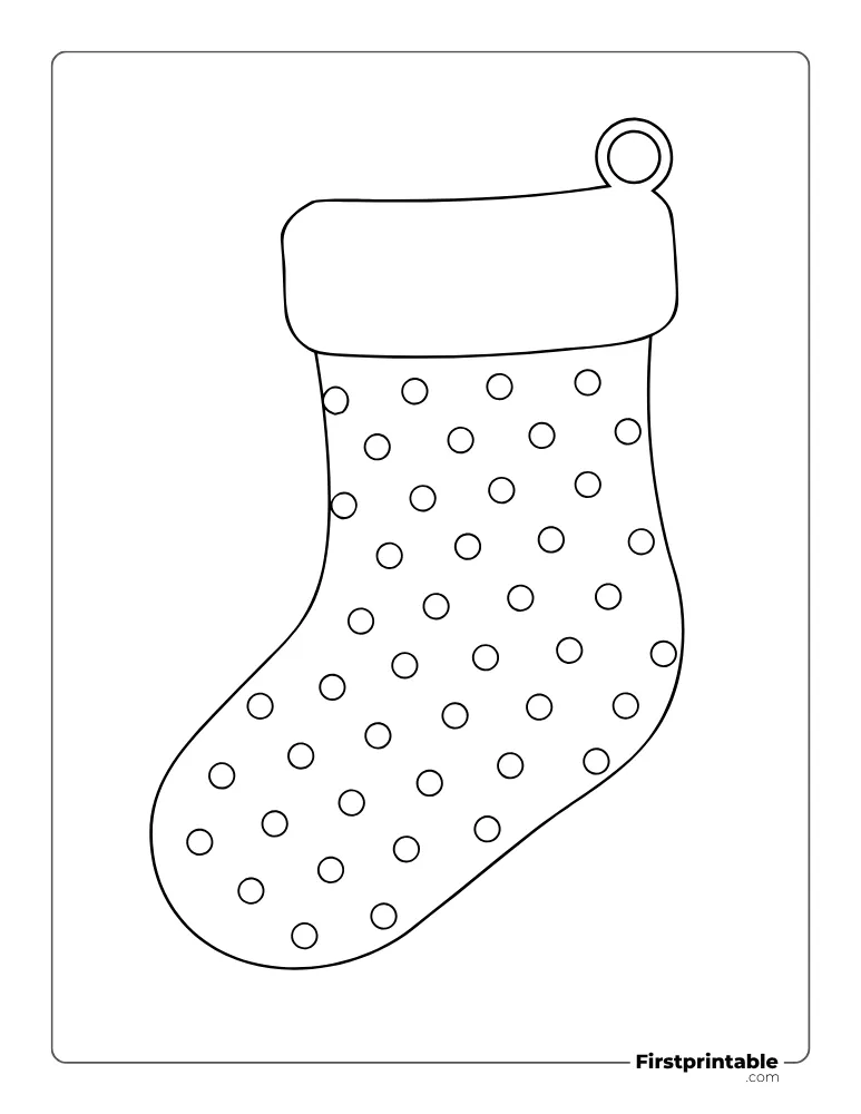 Xmas Stocking Template - Polka Dots - Large Outline Xmas Stocking Template - Polka Dots - Large Outline