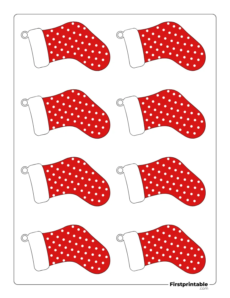 Xmas Stocking Template - Polka Dots - XS Colored Xmas Stocking Template - Polka Dots - XS Colored