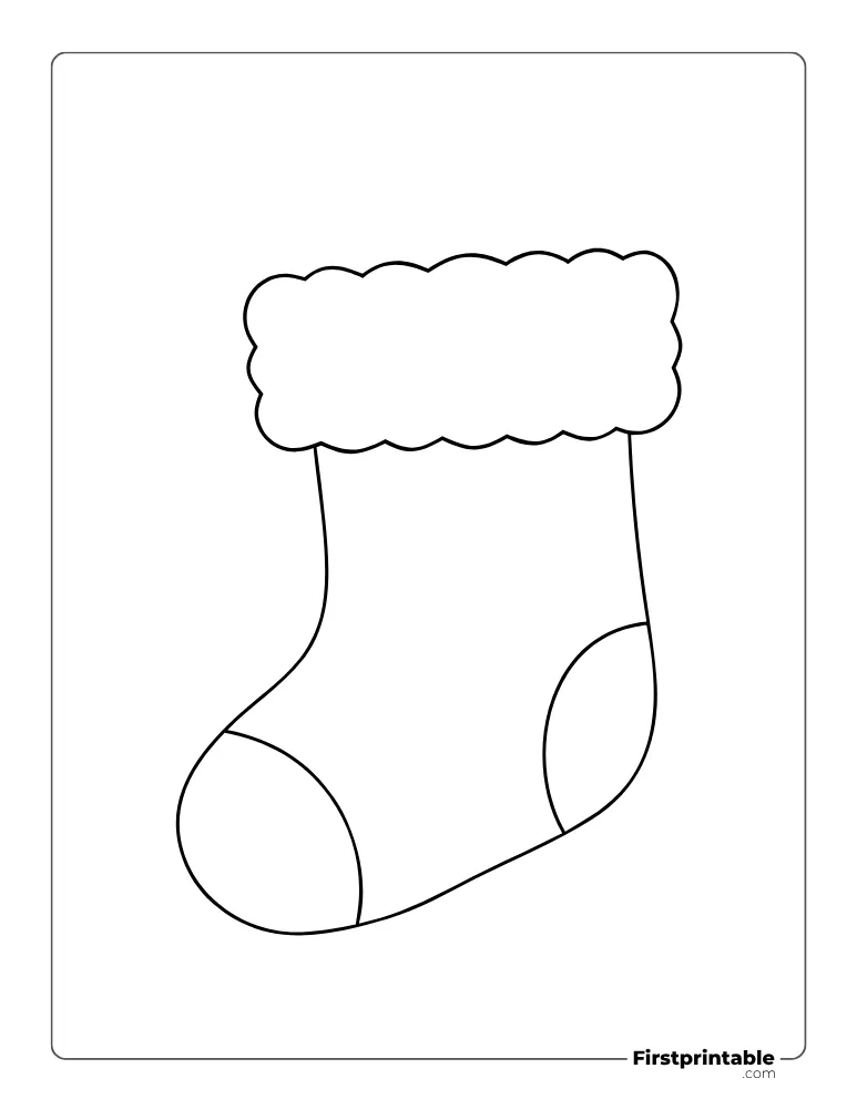 Cute Christmas Stocking Template - Large Outline Cute Christmas Stocking Template - Large Outline