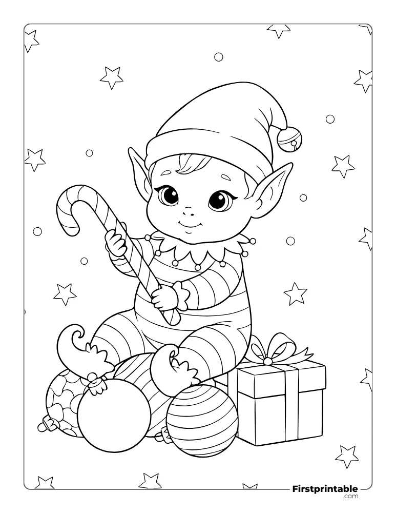 Baby Elf Coloring Page for Kids Baby Elf Coloring Page for Kids