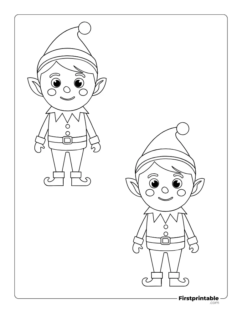 Elf Template Medium Outline Elf Template Medium Outline