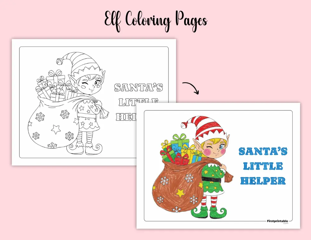 Free Elf Coloring Pages 01 Free Elf Coloring Pages 01