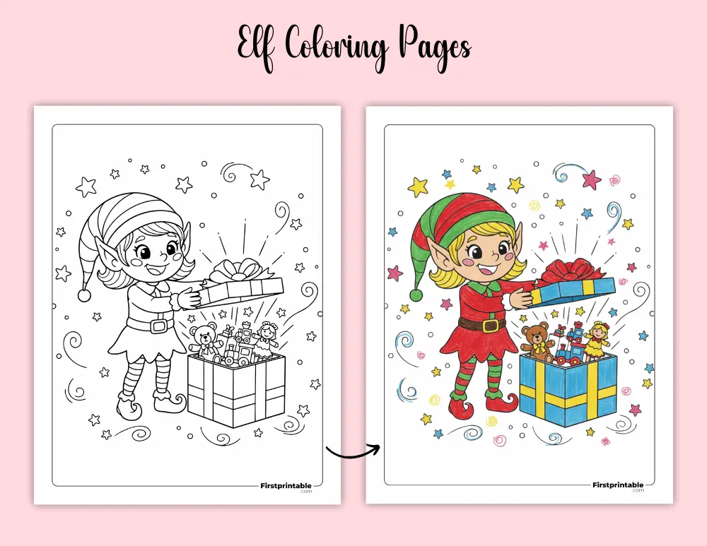Free Elf Coloring Pages 02 Free Elf Coloring Pages 02