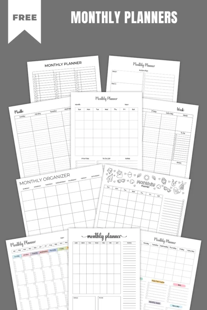 Monthly Planner | 35+ Free PDF Printables