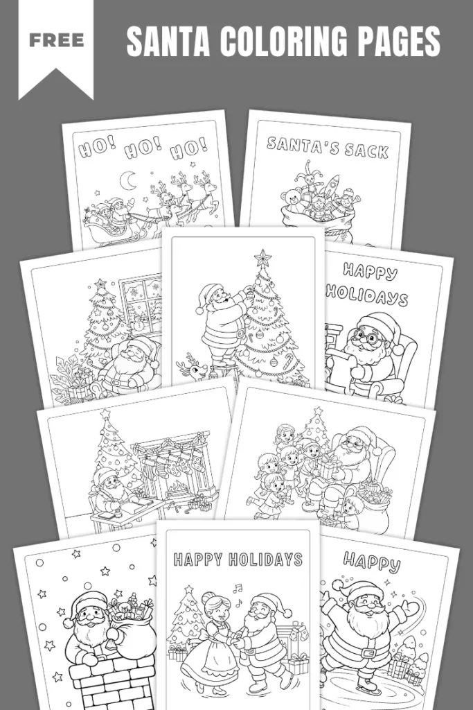 Santa Coloring Pages | 35+ Free PDF Printables