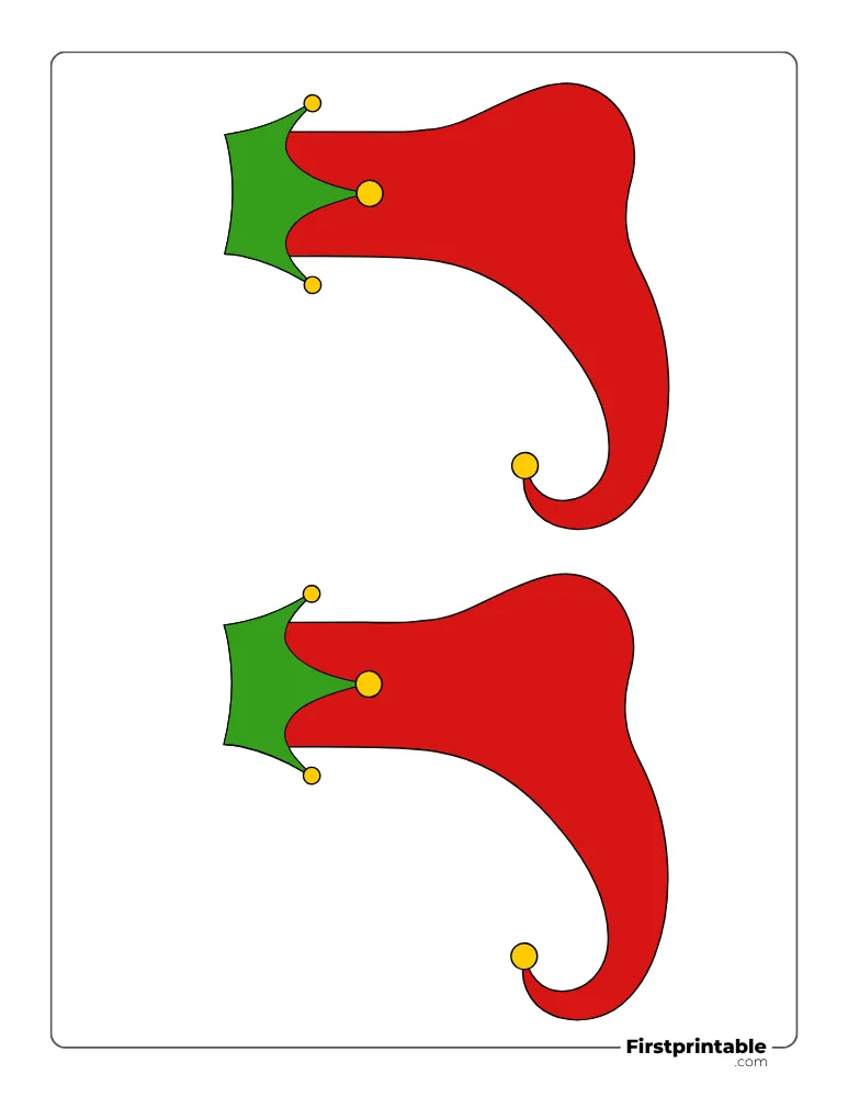 Christmas Stocking Jester Template - Medium Colored Christmas Stocking Jester Template - Medium Colored