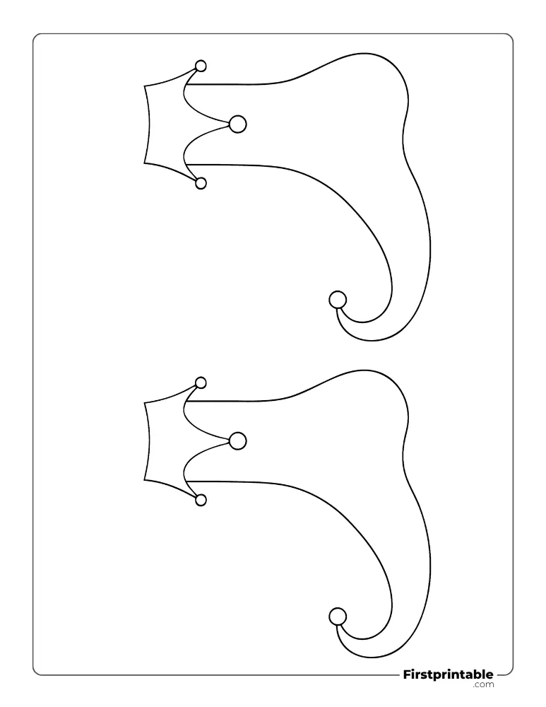 Christmas Stocking Jester Template - Medium Outline Christmas Stocking Jester Template - Medium Outline
