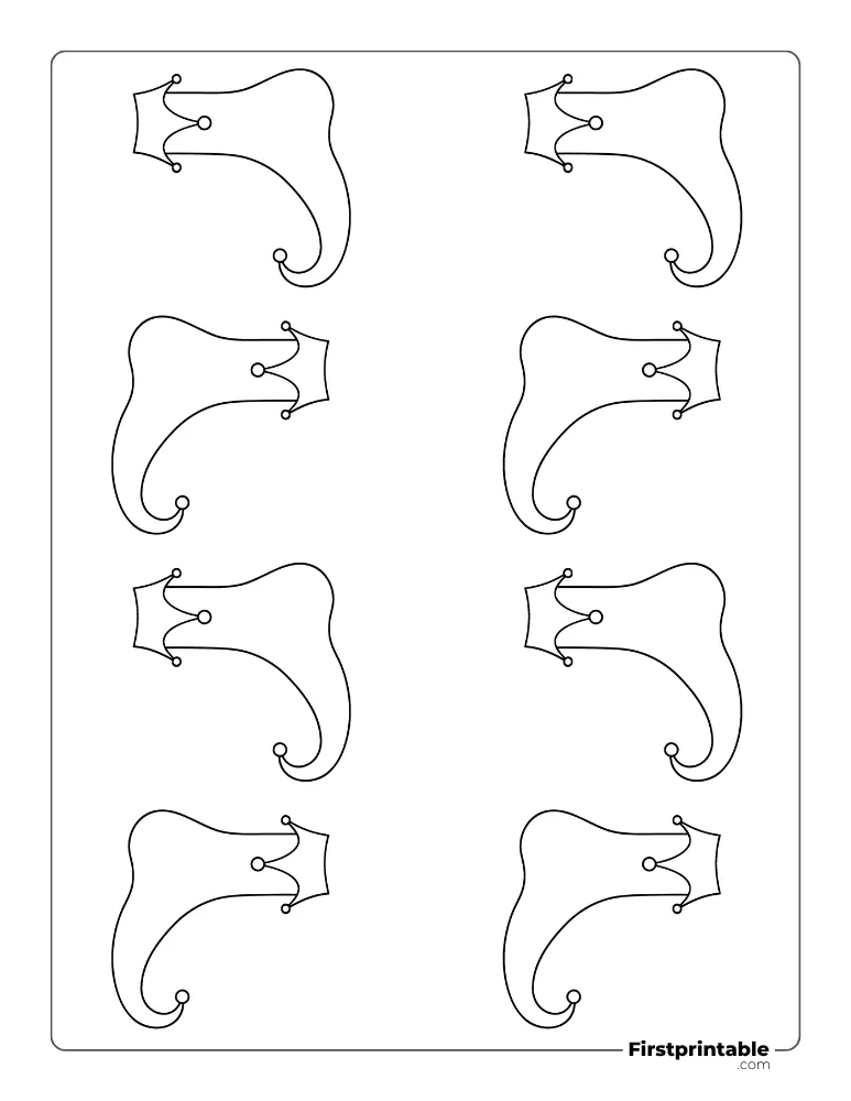 Christmas Stocking Jester Template - XS Outline Christmas Stocking Jester Template - XS Outline