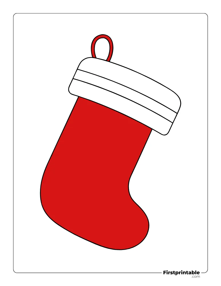 Plain Christmas Stocking Template - Large Colored Plain Christmas Stocking Template - Large Colored