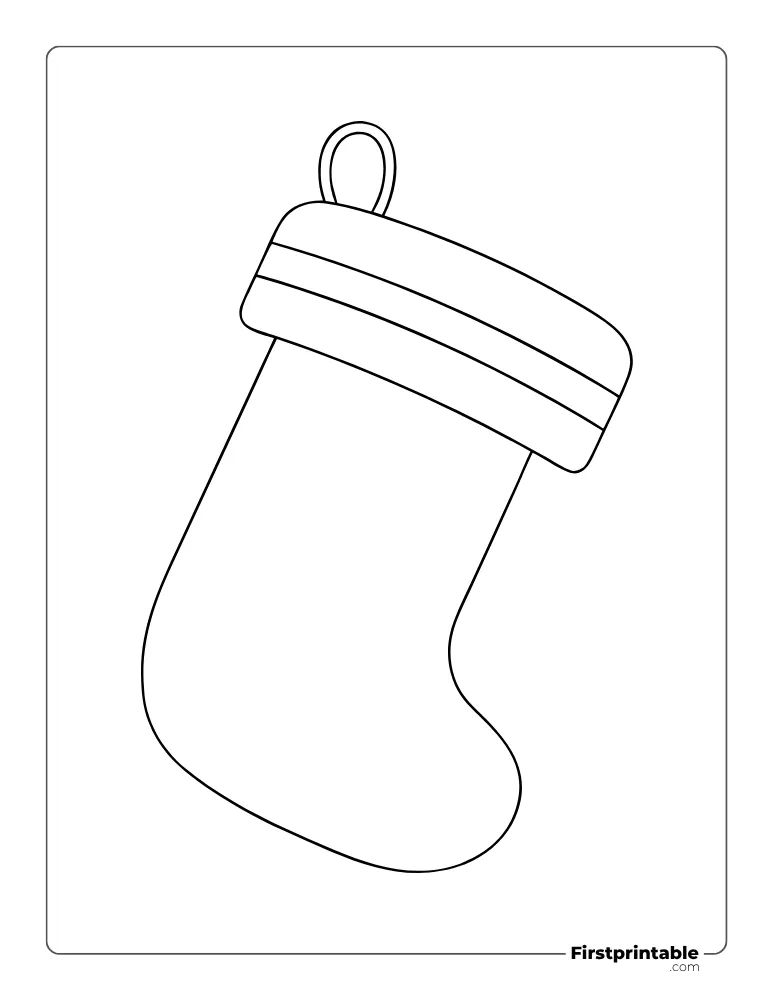 Plain Christmas Stocking Template - Large Outline Plain Christmas Stocking Template - Large Outline