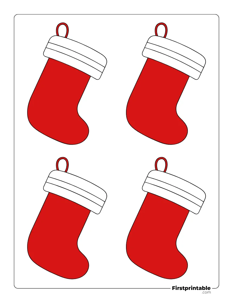Plain Christmas Stocking Template - Small Colored Plain Christmas Stocking Template - Small Colored