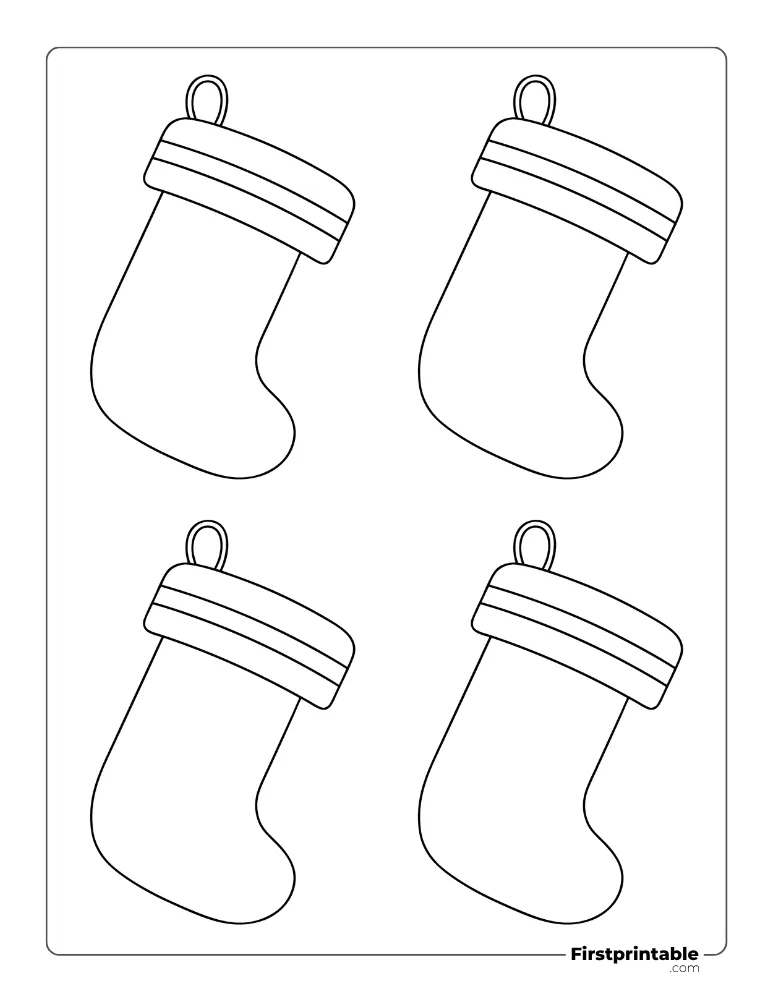 Plain Christmas Stocking Template - Small Outline Plain Christmas Stocking Template - Small Outline