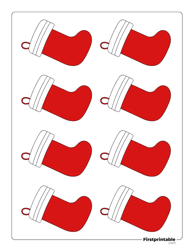 Plain Christmas Stocking Template - XS Colored Plain Christmas Stocking Template - XS Colored