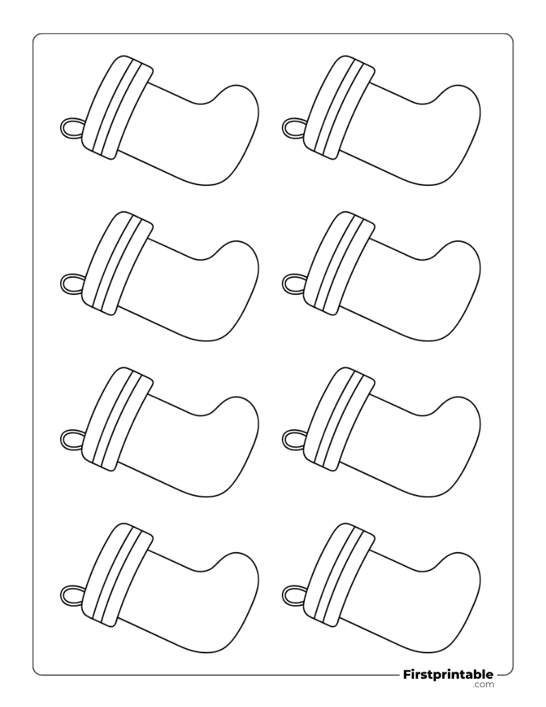Plain Christmas Stocking Template - XS Outline Plain Christmas Stocking Template - XS Outline