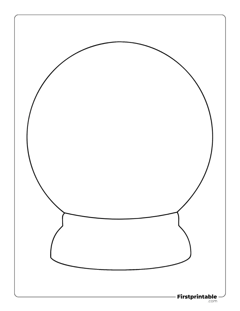 Plain Snow Globe Template - Large Outline