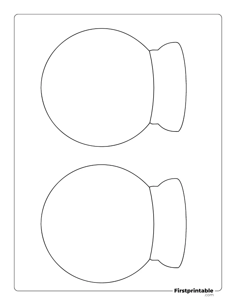Plain Snow Globe Template - Medium Outline