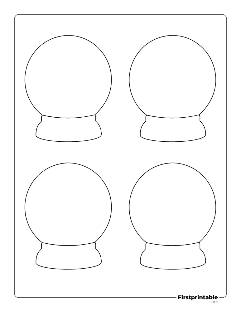 Plain Snow Globe Template - Small Outline