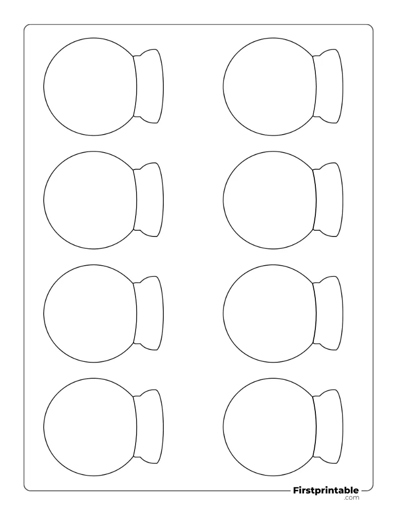 Plain Snow Globe Template - XS Outline