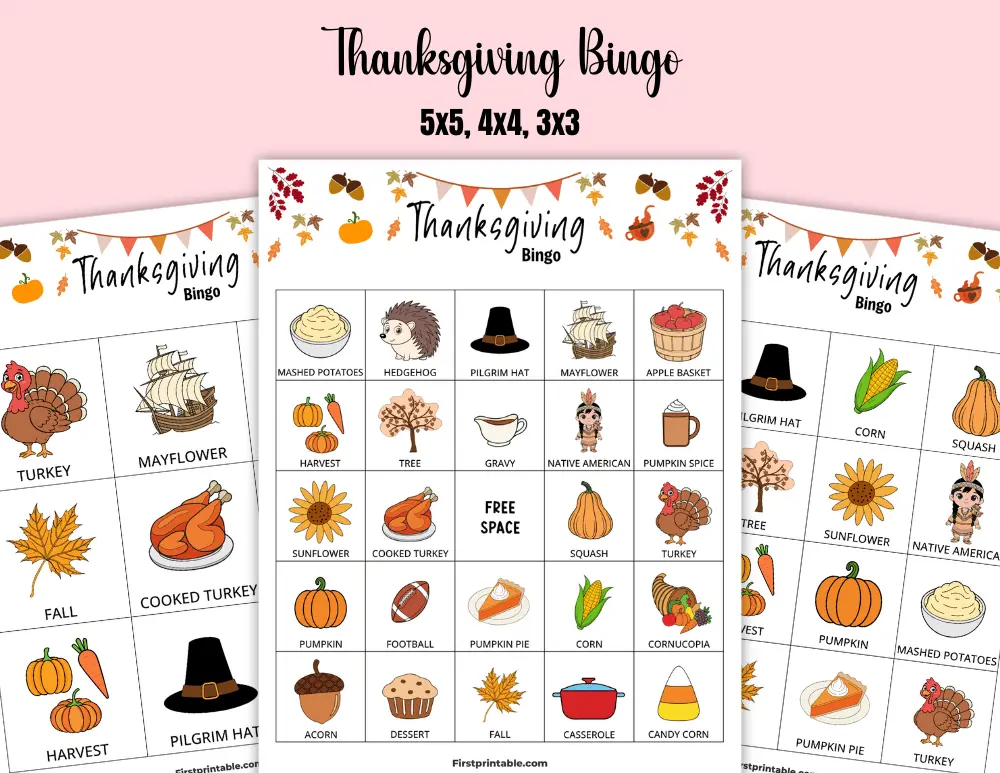 Printable Thanksgiving Bingo Cards Printable Thanksgiving Bingo Cards