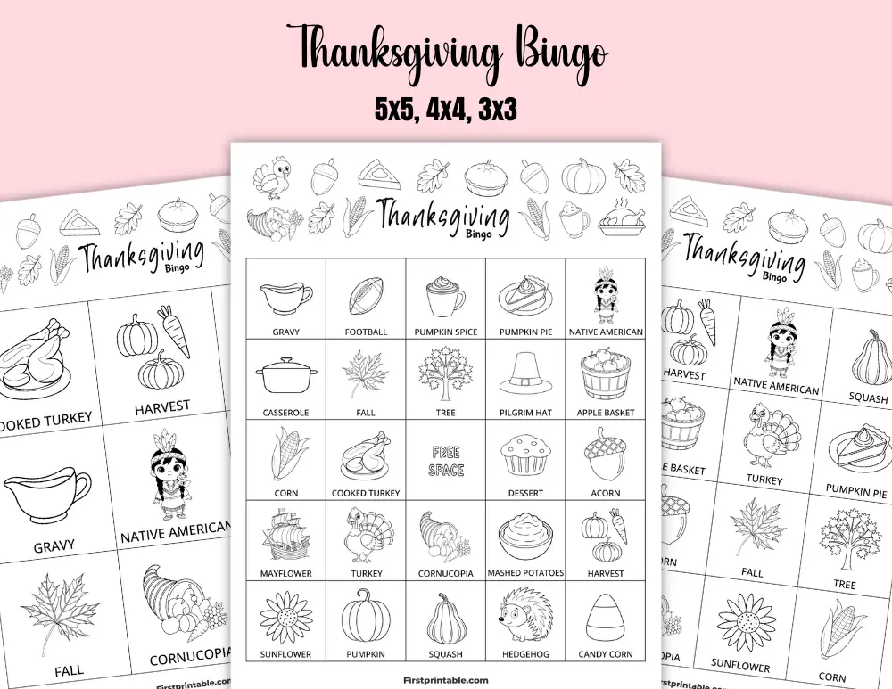 Printable Thanksgiving Bingo Printable Thanksgiving Bingo