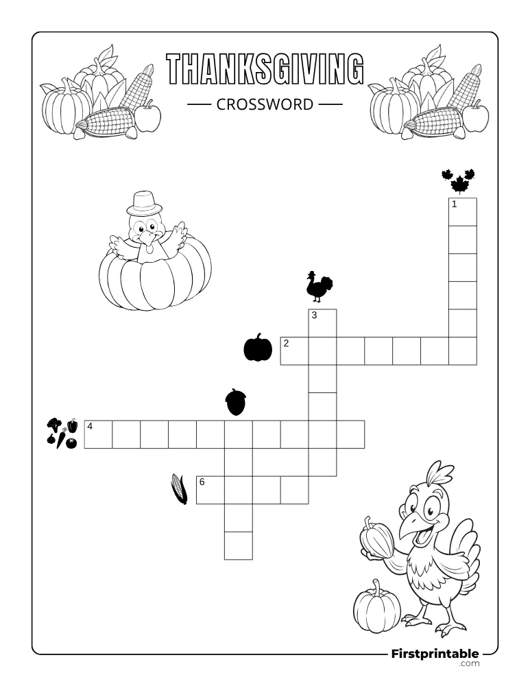 Thanksgiving Crossword - Easy 01