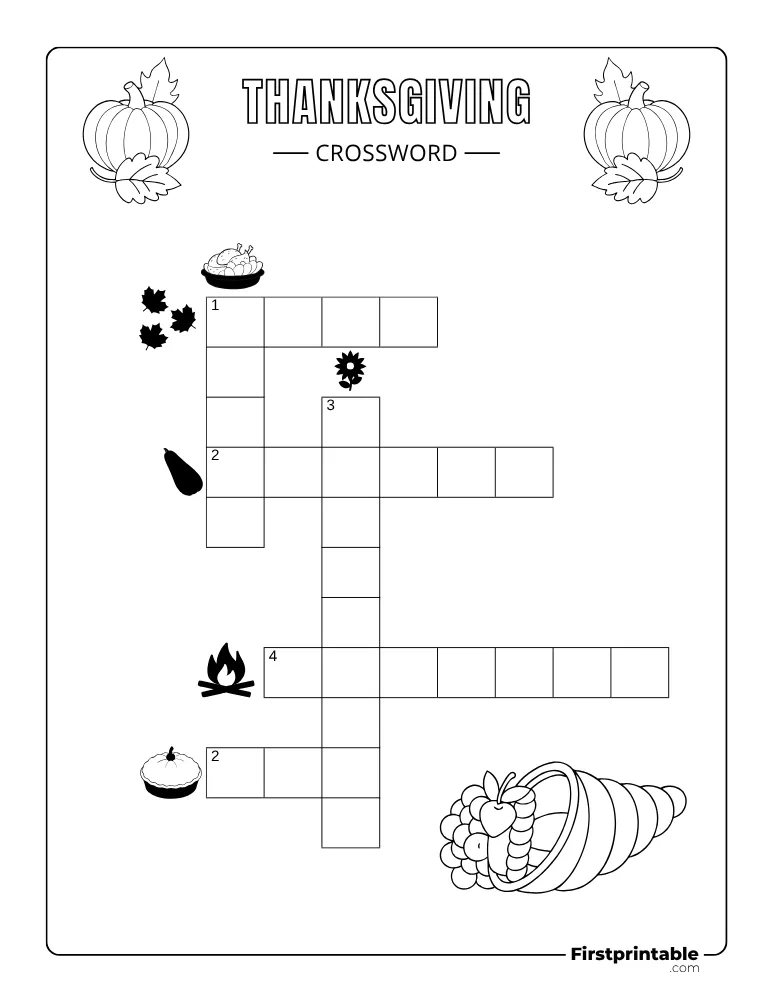 Thanksgiving Crossword - Easy 02